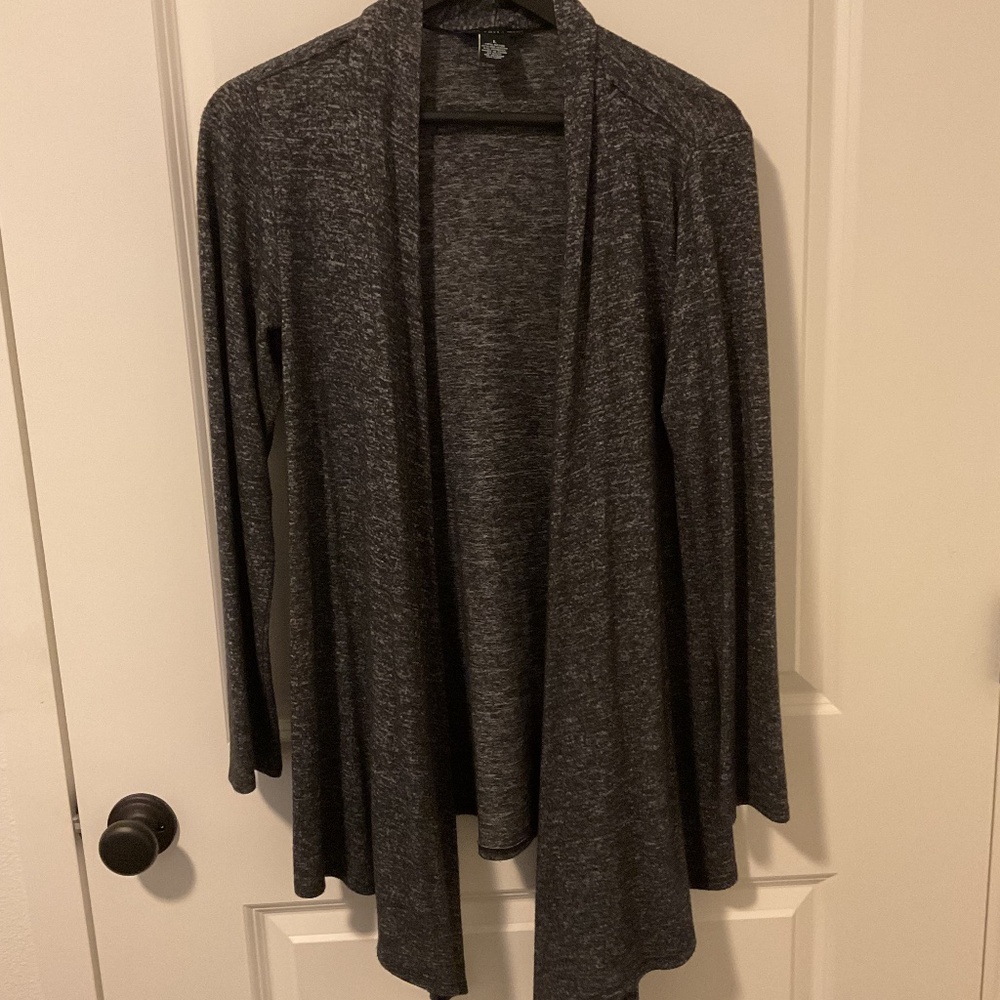 Joan Vass New York black/gray shawl tunic women’s size L
